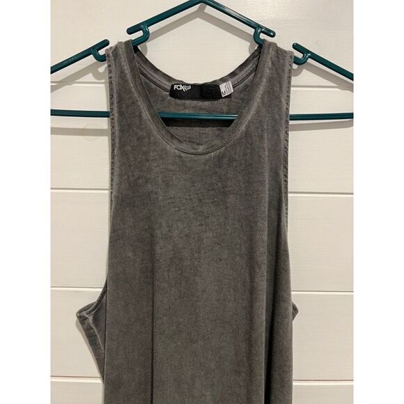 WOMENS FOX RACING MOTOCROSS LONG RACERBACK WASHED GRAY HIGH SIDE SLIT DRESS MED - Picture 2 of 7